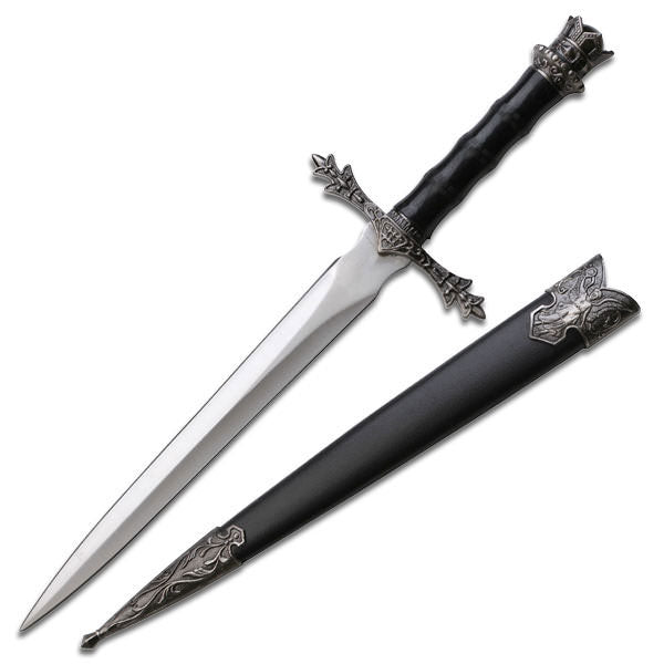13.5" Black Medieval King Arthur Renaissance Display Dagger - Tophatter's Army Products & Self Defense Collectible Weapons - Tophatter Daily Deals